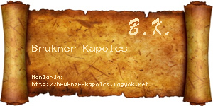 Brukner Kapolcs névjegykártya